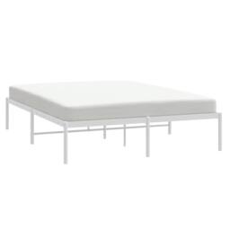 Berkfield Home Metal Bed Frame White 140x190 cm - thumbnail 4