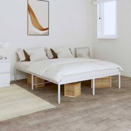 Berkfield Home Metal Bed Frame White 140x190 cm - thumbnail 2