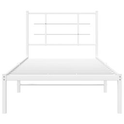 Berkfield Home Metal Bed Frame without Mattress with Headboard White 90x200cm - Size: 90x200 cm - thumbnail 5