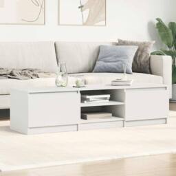 Berkfield Home TV Cabinet White 140x40x35.5 cm Engineered Wood - thumbnail 3
