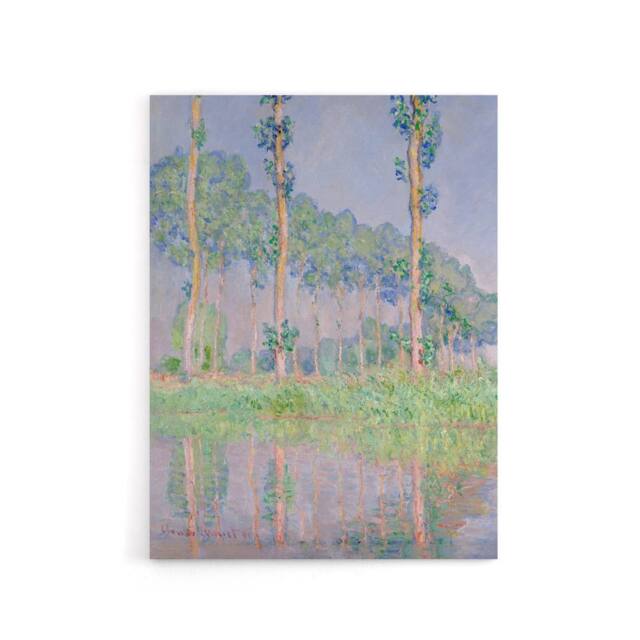 "Artery8 Poplars Pink Effect Landscape Monet Vintage Canvas Wall Art - Size: W18"" x H24""" - image 1