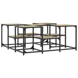 Berkfield Home Decorative Coffee Table Sonoma Oak 91x91x40 cm Engineered Wood in Brown - Size: 91 x 91 x 40 cm - thumbnail 3