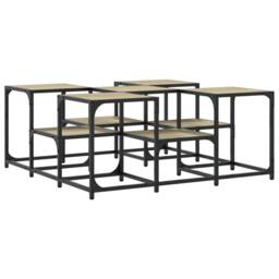 Berkfield Home Decorative Coffee Table Sonoma Oak 91x91x40 cm Engineered Wood in Brown - Size: 91 x 91 x 40 cm - thumbnail 7