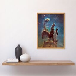 Artery8 Hubble Space Telescope Image WFC3/UVIS M16 Blue Haze 2014 The Pillars Of Creation Eagle Nebula Silhouettes Of Stars Dust & Gas Art Print - thumbnail 2