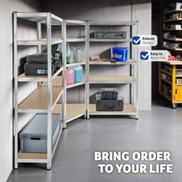 tectake Garage Shelving Gustav 2625 Kg - Silver - thumbnail 7