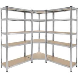 tectake Garage Shelving Gustav 2625 Kg - Silver