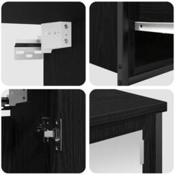 Berkfield Home 5 Piece Bathroom Furniture Set Black Oak Engineered Wood - thumbnail 9