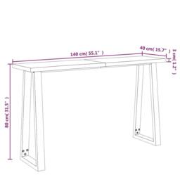 Berkfield Home Console Table with Live Edge 140x40x80 cm Solid Wood Acacia in Brown - Size: 140 x 40 x 80 cm - thumbnail 9
