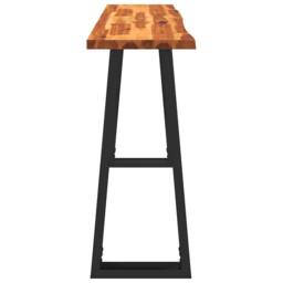 Berkfield Home Console Table with Live Edge 140x40x80 cm Solid Wood Acacia in Brown - Size: 140 x 40 x 80 cm - thumbnail 5