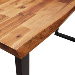 Berkfield Home Console Table with Live Edge 140x40x80 cm Solid Wood Acacia in Brown - Size: 140 x 40 x 80 cm - thumbnail 7
