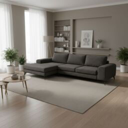 Abakus Direct Venice Corner Left Sofa with Deep Seats & Extra-wide Padded Arms in Charcoal - thumbnail 2