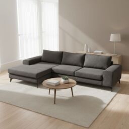 Abakus Direct Venice Corner Left Sofa with Deep Seats & Extra-wide Padded Arms in Charcoal - thumbnail 8