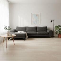 Abakus Direct Venice Corner Left Sofa with Deep Seats & Extra-wide Padded Arms in Charcoal - thumbnail 1