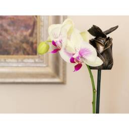 Jardinopia Butterfly On Rose Cane or Stake Topper - L5 x W4 x H8 cm in Bronze - thumbnail 3