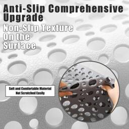 KORVIXA Non Slip Bath Mat Extra Large Shower Mat Bathtub in Grey - thumbnail 3