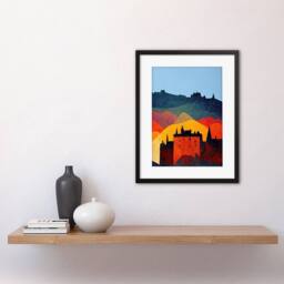 "Artery8 Edinburgh In Autumn Scotland Scottish Folk Cityscape Framed Art - Size: W12"" x H16""" - thumbnail 2