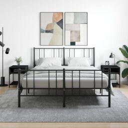 Berkfield Home Bedside Tables 2 pcs Black 40x41x50 cm Engineered Wood - Size: 40 x 41 x 50 cm - thumbnail 1