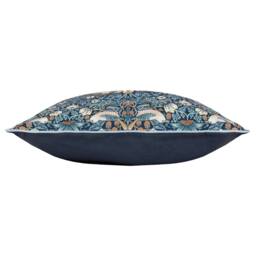 Morris & Co Strawberry Thief Piped Outdoor Cushion in Indigo - Size: 50 cm x 50 cm - thumbnail 4