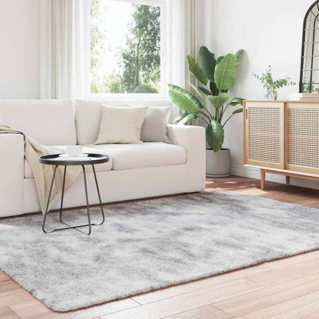 Berkfield Home Shaggy Rug High Pile NAVARRA Silver Grey 160x230 cm Polyester - Size: Medium - image 1