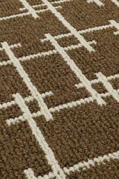 JVL Vector Machine Washable Latex Backed Runner Doormat, 57x150cm, Brown - Size: 50 cm x 150 cm - thumbnail 3