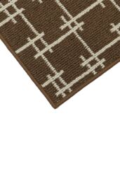 JVL Vector Machine Washable Latex Backed Runner Doormat, 57x150cm, Brown - Size: 50 cm x 150 cm - thumbnail 4