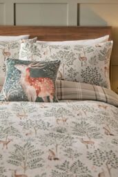 Dreams & Drapes 'Forest Animals' 100% Brushed Cotton Duvet Cover Set in Natural - Size: Single - thumbnail 2