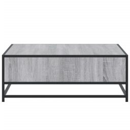 Berkfield Home Coffee Table Grey Sonoma 80x80x30 cm Engineered Wood & Metal - Size: 80 x 80 x 30 cm - thumbnail 6