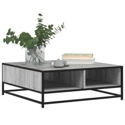Berkfield Home Coffee Table Grey Sonoma 80x80x30 cm Engineered Wood & Metal - Size: 80 x 80 x 30 cm - thumbnail 4