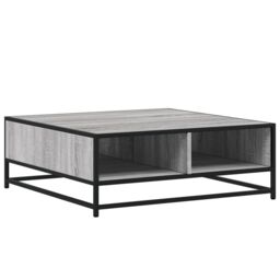 Berkfield Home Coffee Table Grey Sonoma 80x80x30 cm Engineered Wood & Metal - Size: 80 x 80 x 30 cm - thumbnail 2