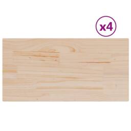 Berkfield Home Table Tops 4 pcs 90x45x2.5 cm Rectangular Solid Wood Pine in Natural