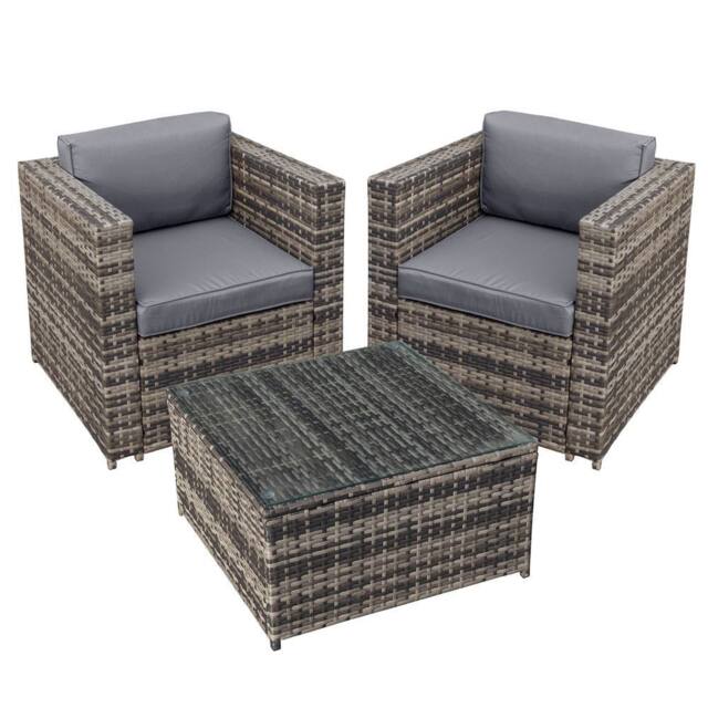 Oseasons Malta Rattan 2 Seat Tea for Two Set in Walnut Grey in Brown - image 1