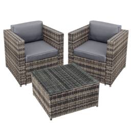 Oseasons Malta Rattan 2 Seat Tea for Two Set in Walnut Grey in Brown - thumbnail 1