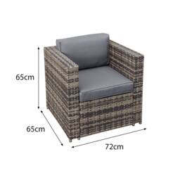 Oseasons Malta Rattan 2 Seat Tea for Two Set in Walnut Grey in Brown - thumbnail 2