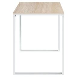 Berkfield Home Computer Desk White & Oak 110x60x73 cm Engineered Wood in Brown - Size: 110 x 60 x 73 cm - thumbnail 4