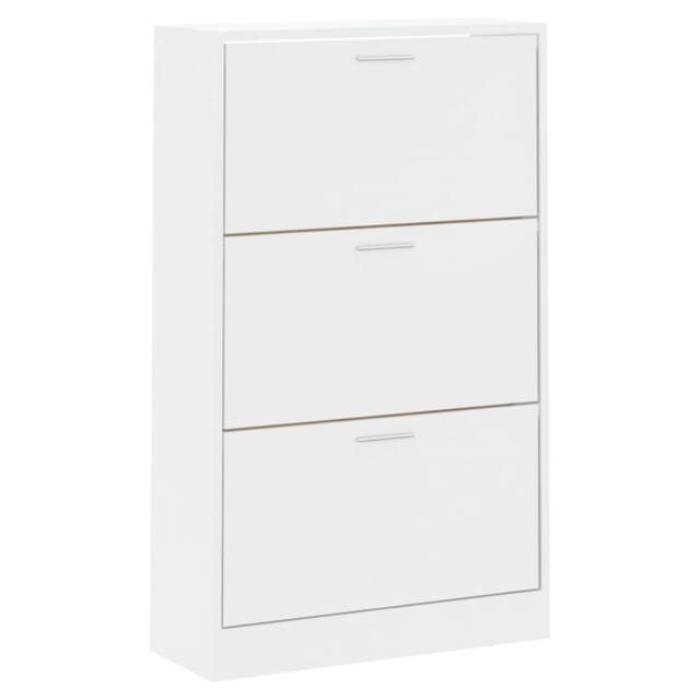 Berkfield Home Shoe Cabinet High Gloss White 63x24x103 cm Engineered Wood - Size: 63 x 24 x 103 cm - image 1