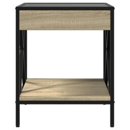 Berkfield Home Coffee Table with Infinity LED Sonoma Oak 40x40x49 cm in Brown - Size: 40 x 40 x 49 cm - thumbnail 6