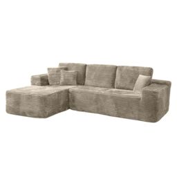 MN Furniture Modern Compact Left Corner Sofa - No Assembly in Brown - thumbnail 4