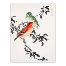 Artery8 Numata Kashu Framed Wall Art Print Crossbill Birds Japan - Size: A4 - thumbnail 3