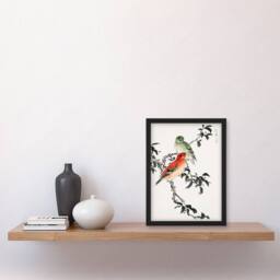 Artery8 Numata Kashu Framed Wall Art Print Crossbill Birds Japan - Size: A4 - thumbnail 2