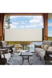 Living and Home 3m W x1.2m D White Retractable Side Awning for Outdoor & Balcony in Beige - thumbnail 6