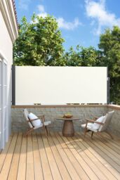 Living and Home 3m W x1.2m D White Retractable Side Awning for Outdoor & Balcony in Beige - thumbnail 2