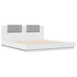 Berkfield Home Bed Frame with LED without Mattress White 180x200 cm Super King - thumbnail 3