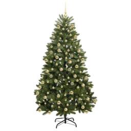 Berkfield Home Artificial Christmas Tree with Stand Green 210 cm PVC & Metal - thumbnail 4