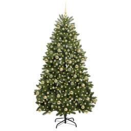 Berkfield Home Artificial Christmas Tree with Stand Green 210 cm PVC & Metal - thumbnail 3