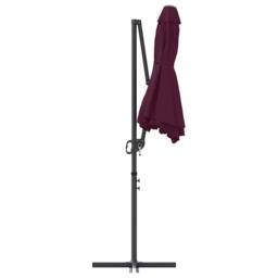 Berkfield Home Modern Garden Cantilever Parasol with Lock Bordeaux red Large in Burgundy - thumbnail 7