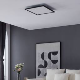 Eglo Salobrena 1 Ultra-Slim Modern Black Square LED Ceiling Light WBS - thumbnail 2