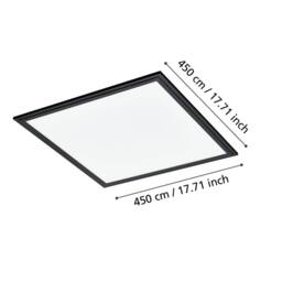 Eglo Salobrena 1 Ultra-Slim Modern Black Square LED Ceiling Light WBS - thumbnail 5