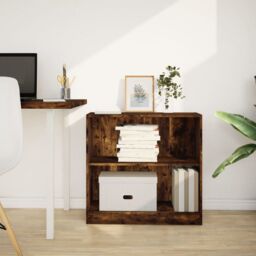 Berkfield Home Bookcase Smoked Oak 80x24x76 cm Engineered Wood in Brown - Size: 80 x 24 x 76 cm - thumbnail 3