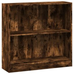 Berkfield Home Bookcase Smoked Oak 80x24x76 cm Engineered Wood in Brown - Size: 80 x 24 x 76 cm - thumbnail 2