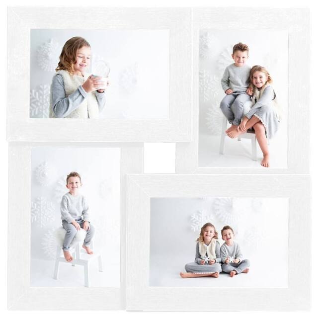 Berkfield Home Collage Photo Frame for 4x(13x18 cm) Picture White MDF - Size: 13x18 cm - image 1